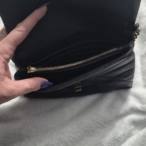 SOLD* Tory Burch Black Quilted Leather Clutch - Picture 7 of 9